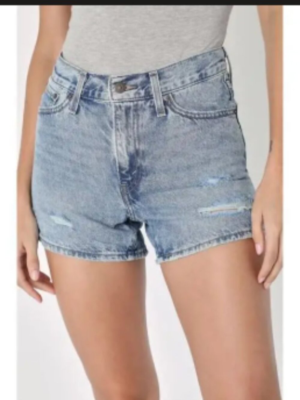 LEVI'S PREMIUM DENIM MOM SHORST HIGH WAISTED W/DISTRESSING AT FRONT WOMENS SZ 24